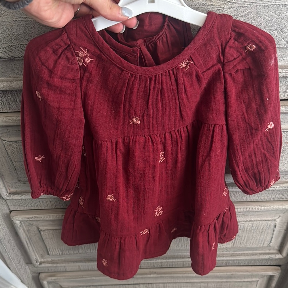 Red Embroidered Baby Dress